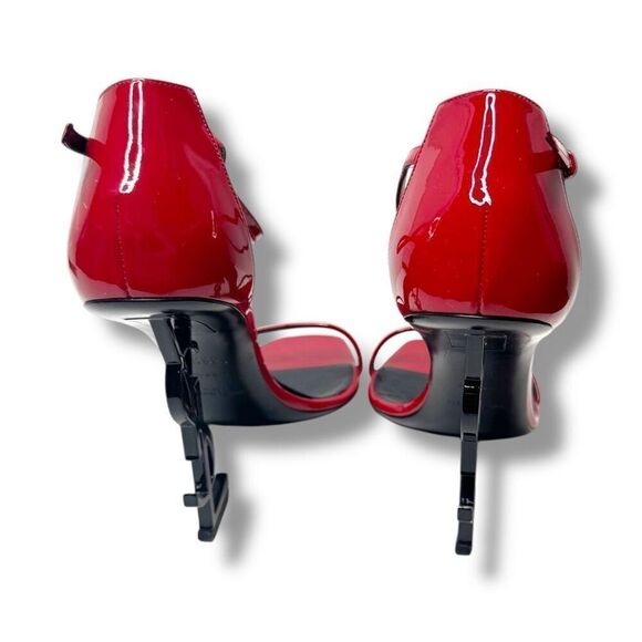 Saint Laurent Opyum 110 YSL Heels Sandals in Red Patent Leather Women’s Size 39 - Picture 7 of 14